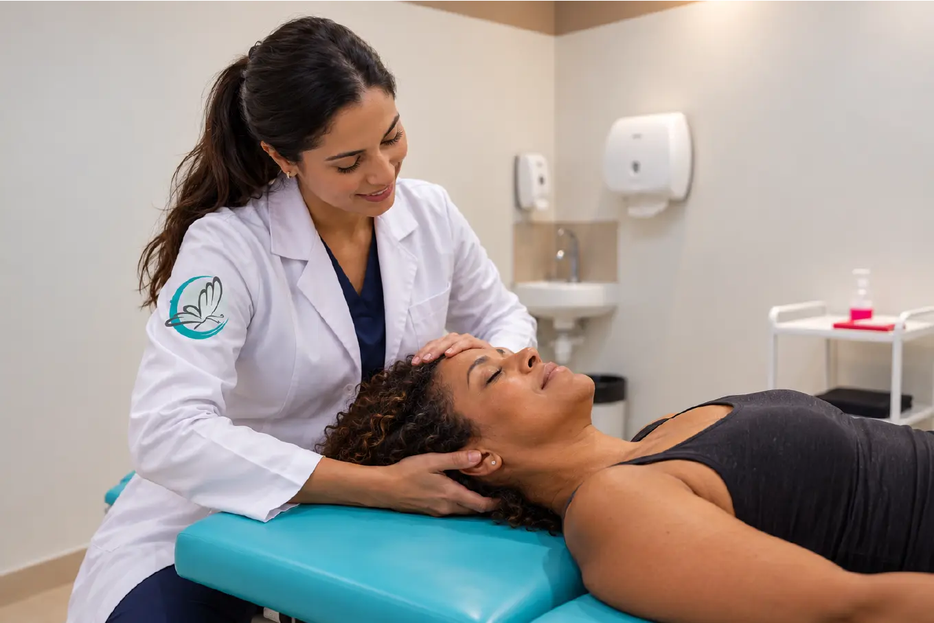 Atendimento de osteopatia em paciente na Clínica Levitar